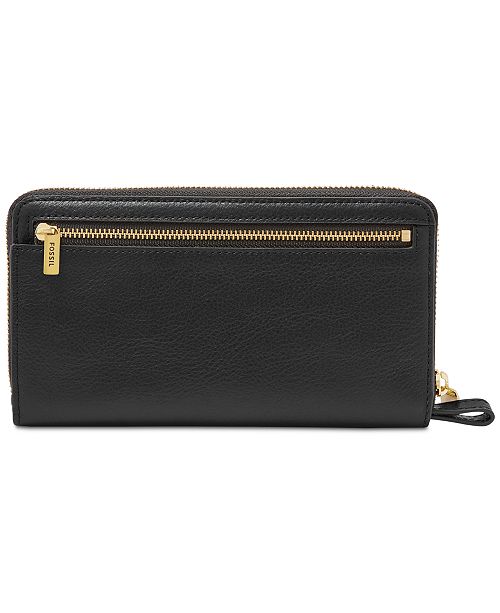 Fossil Liza Leather Zip-Around Wallet & Reviews - Handbags ...