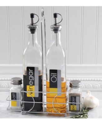 Laurie Gates 4 Piece Condiment Set with Wire Caddy