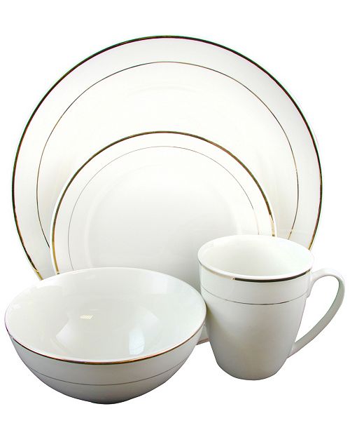 Gibson Home Home Palladine 16 Piece Dinnerware Double Gold Banded