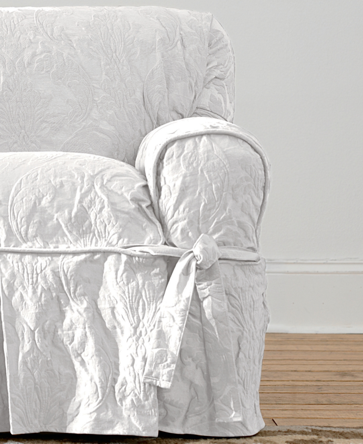Sure Fit Matelasse Damask 1 Piece Chair Slipcover
