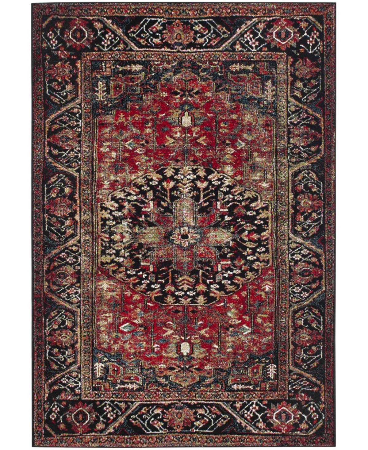 Safavieh Vintage Hamadan Red and Multi 6'7in x 9' Area Rug - Red