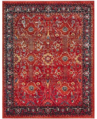 Vintage Hamadan VTH220 Orange and Navy 8' x 10' Area Rug