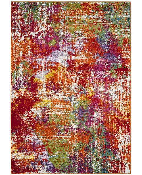 Safavieh Watercolor Orange And Green 6 7 X 9 Area Rug Reviews Rugs Macy S