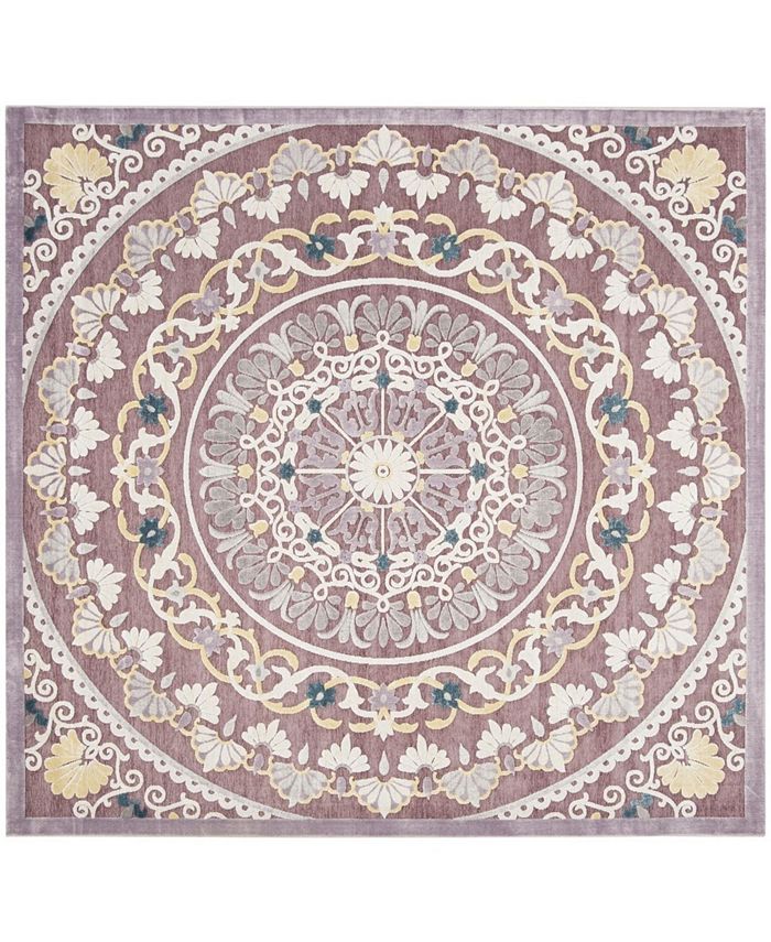 Safavieh Paradise Purple And Cream 6 7 X 6 7 Square Area Rug Reviews Rugs Macy S