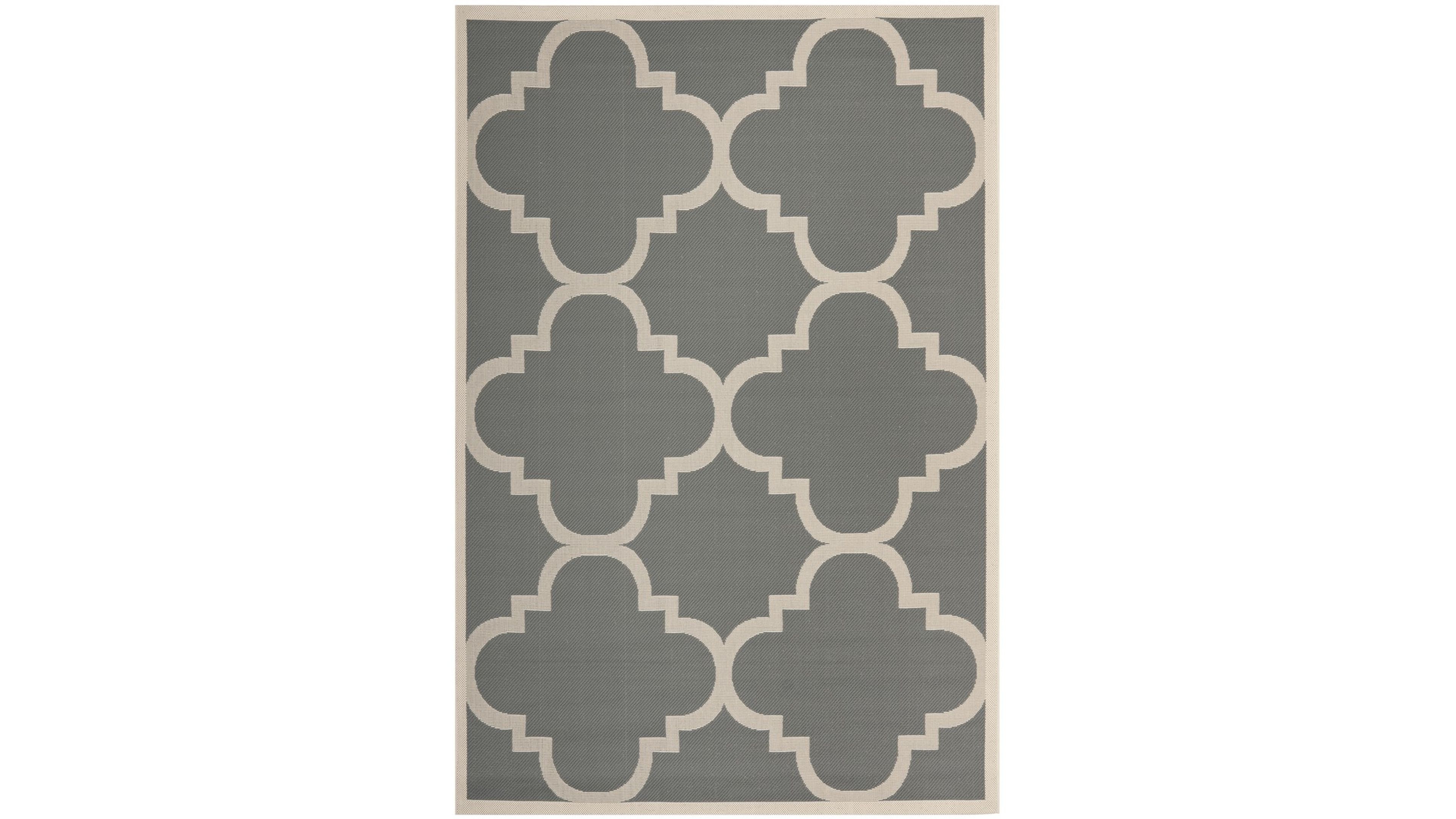 Safavieh Courtyard CY6243 Gray and Beige 5'3" x 7'7" Sisal Weave Outdoor Area Rug