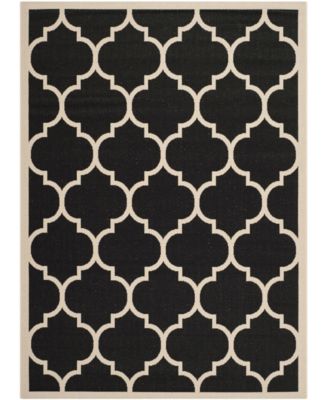 Courtyard CY6914 Black and Beige 5'3" x 7'7" Sisal Weave Outdoor Area Rug