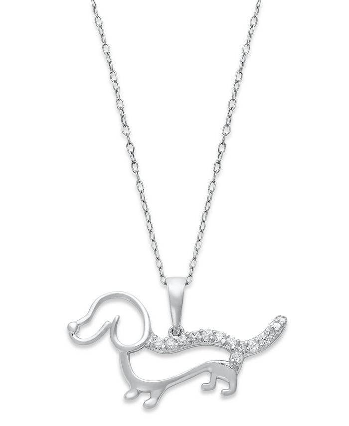 Diamond dachshund clearance necklace