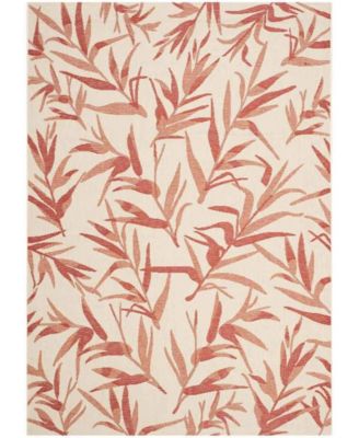 Courtyard CY7425 Beige and Terracotta 5'3" x 7'7" Sisal Weave Outdoor Area Rug