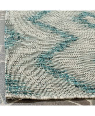 Courtyard CY8463 Gray and Blue 5'3" x 7'7" Outdoor Area Rug