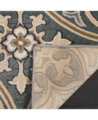 Lyndhurst LNH341 Slate Blue and Beige 5'3" x 7'6" Area Rug