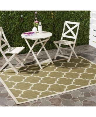 Courtyard CY6914 Green and Beige 5'3" x 7'7" Outdoor Area Rug