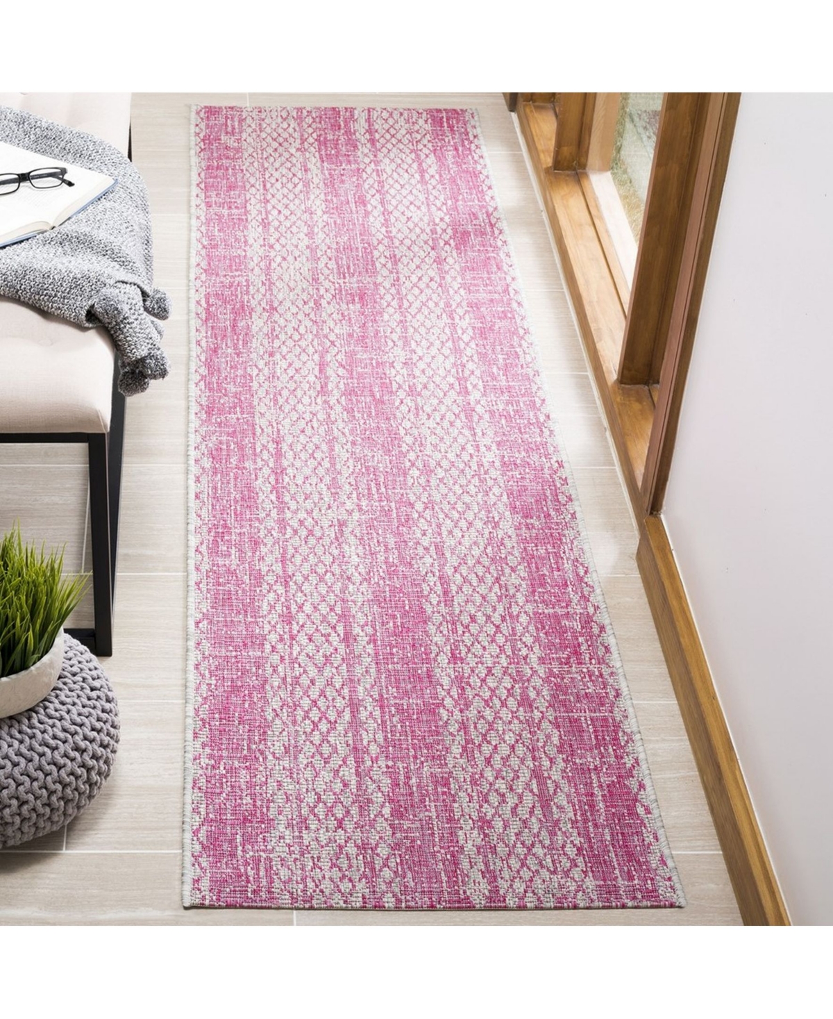 Safavieh Courtyard CY8736 Light Grey and Fuchsia 2'3