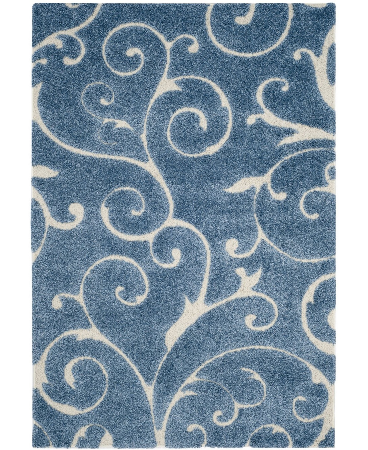 Safavieh Shag 5'3in x 7'6in Area Rug - Light Blue/Cream