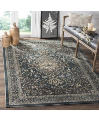 Lyndhurst LNH338 Teal and Gray 5'3" x 7'6" Area Rug