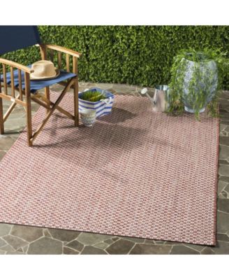 Courtyard CY8653 Rust and Light Gray 5'3" x 7'7" Sisal Weave Outdoor Area Rug