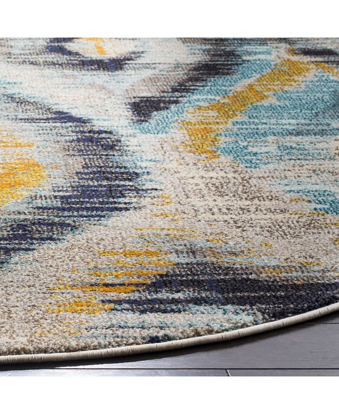 Safavieh Monaco Blue and Multi 6'7" x 6'7" Round Area Rug & Reviews