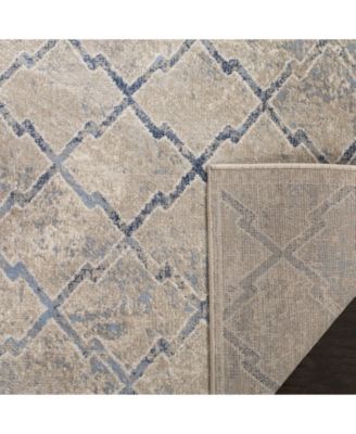 Brentwood BNT809 Light Gray and Blue 5'3" x 7'6" Area Rug