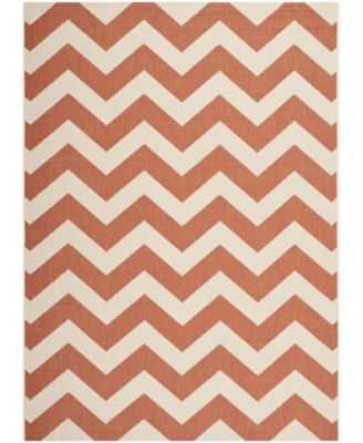 Courtyard CY6244 Terracotta and Beige 5'3" x 7'7" Outdoor Area Rug