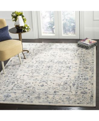 Charleston CHL411 Ivory and Light Blue 5'3" x 7'6" Area Rug