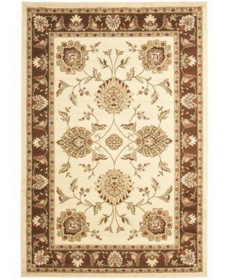 Lyndhurst LNH555 Ivory and Brown 5'3" x 7'6" Area Rug