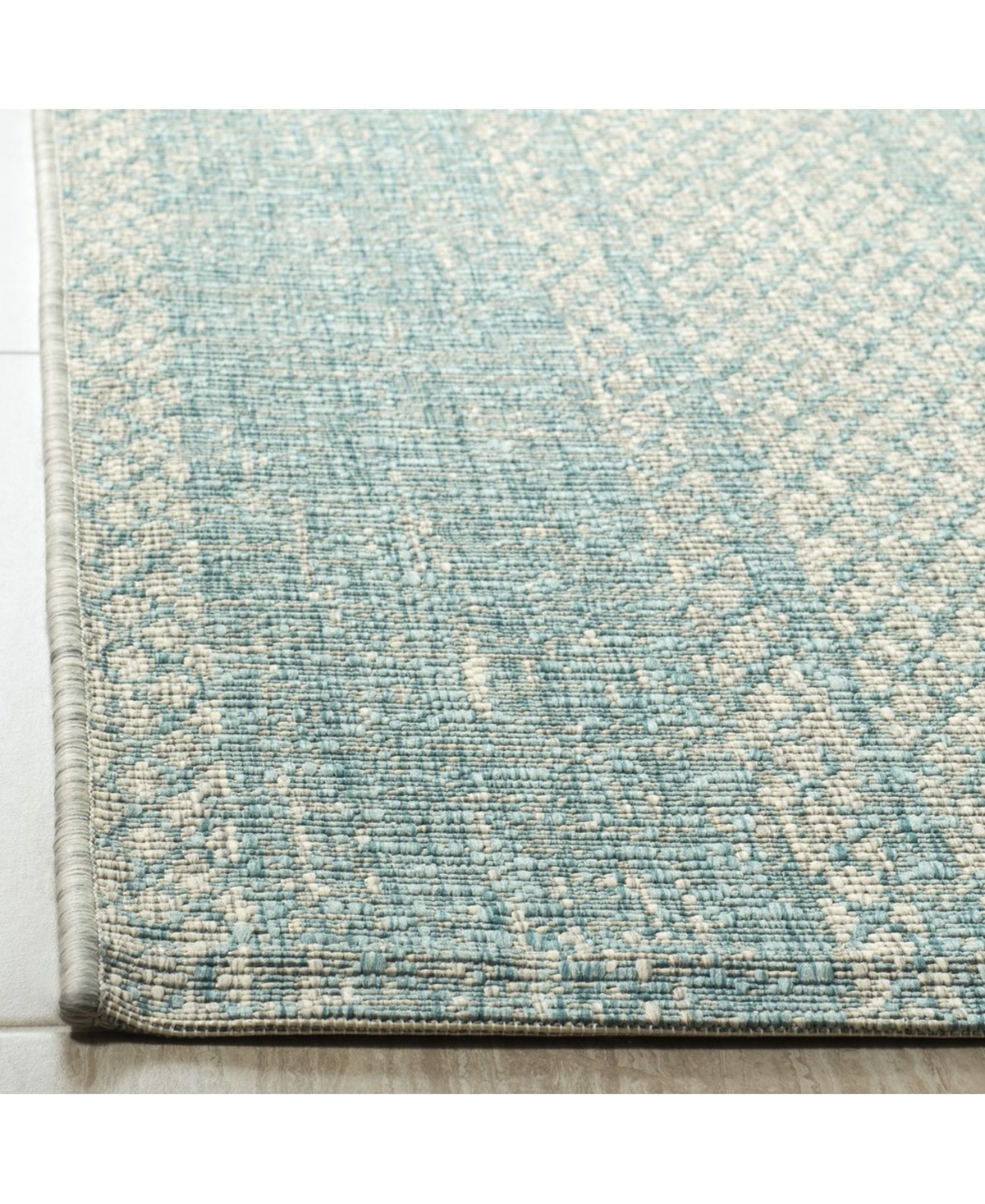 Safavieh Courtyard CY8736 Light Gray and Aqua 5'3" x 7'7" Sisal Weave Outdoor Area Rug