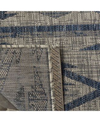 Courtyard CY8863 Gray and Navy 5'3" x 7'7" Outdoor Area Rug