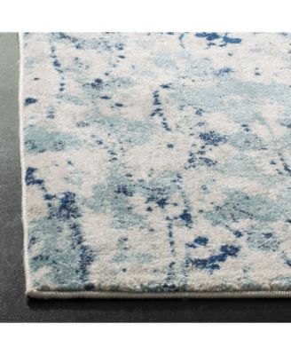 Evoke EVK284 Ivory and Blue 5'1" x 7'6" Area Rug