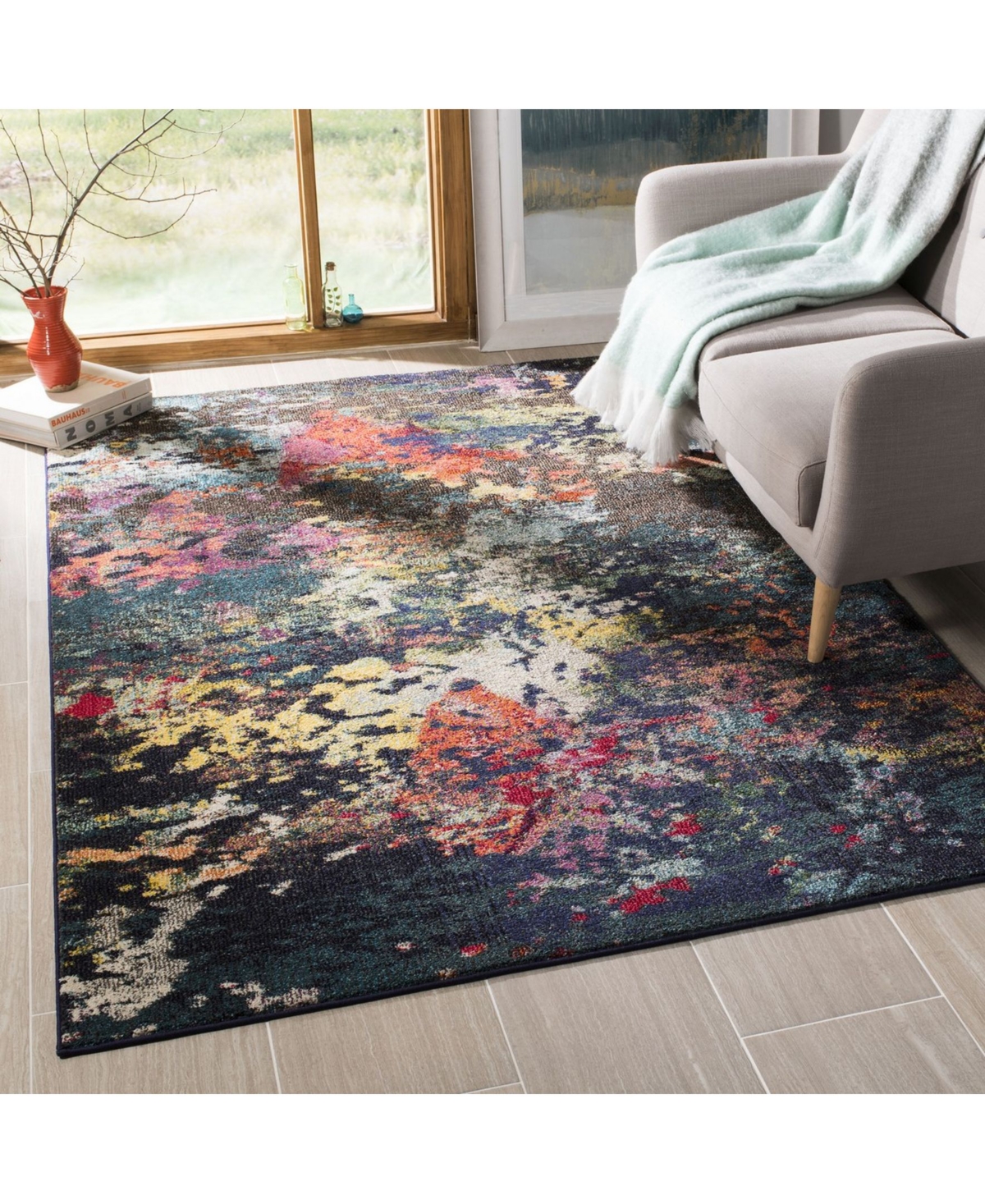 Safavieh Monaco MNC260and Teal Area Rug - Brown