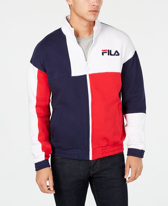 Fila Men's Roland Colorblocked Full-Zip Fleece Logo Sweatshirt - Macy's
