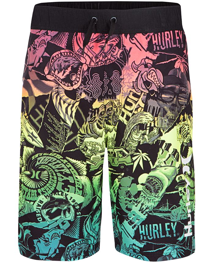 Hurley Big Boys Sticker Printed Board Shorts - Macy's