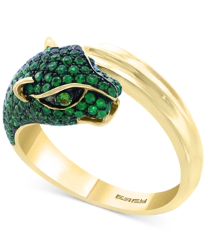 image of Effy Emerald (1 ct. t.w.) and Tsavorite Accent Panther Ring in 14k Gold
