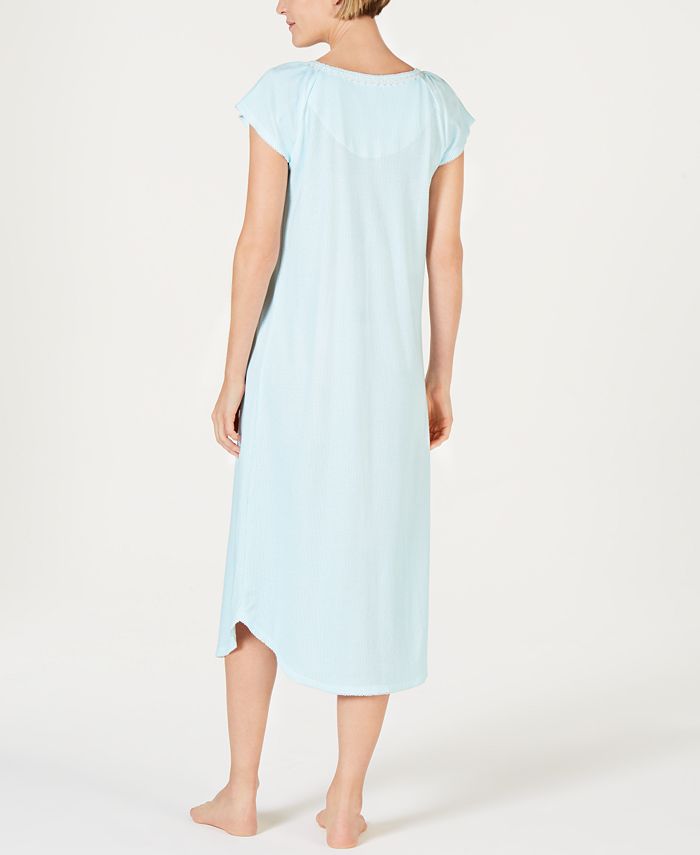 Miss Elaine Cottonessa Stripe-Print Knit Long Nightgown & Reviews ...