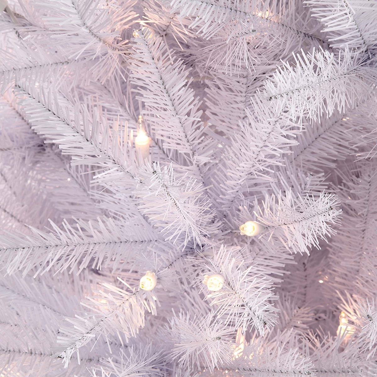 Puleo 4.5FT Pre-Lit White Pencil Franklin Fir Artificial Christmas Tree