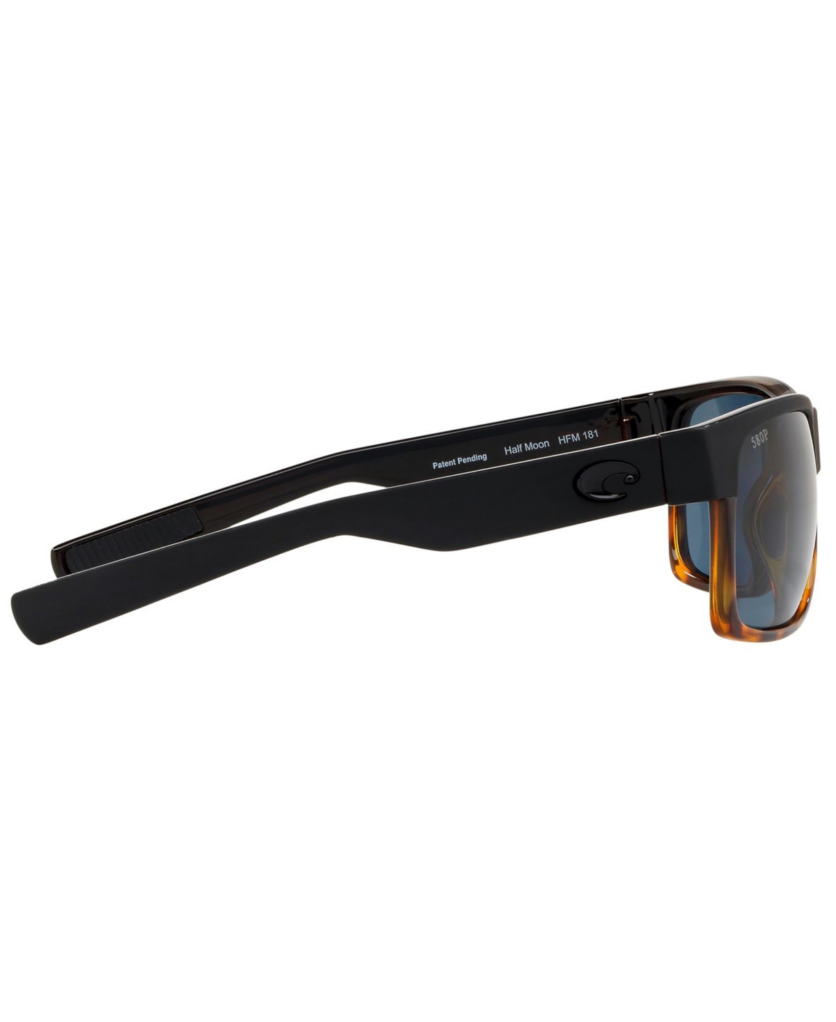 Costa Del Mar Polarized Sunglasses, Half Moon 60 In Black Matte,grey Polar