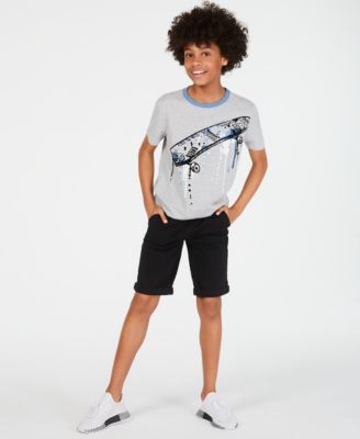 Epic Threads Big Boys Let's Go T-Shirt & Twill Moto Shorts, Created for ...