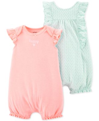 Carter's - Baby Girls 2-Pk. Happy Rompers