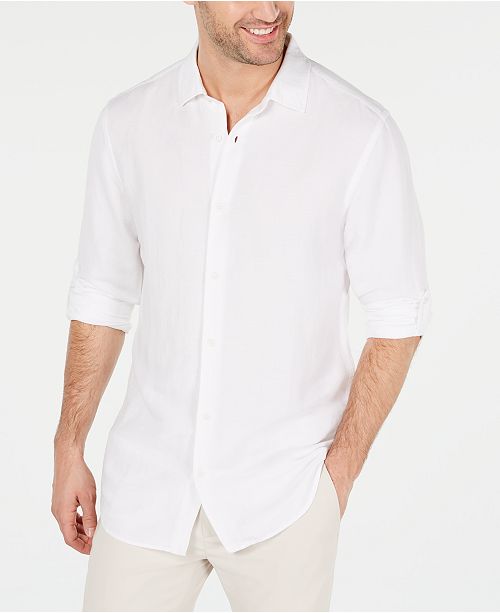 Alfani Men's Platoon Linen Shirt, Created for Macy's & Reviews - Casual ...
