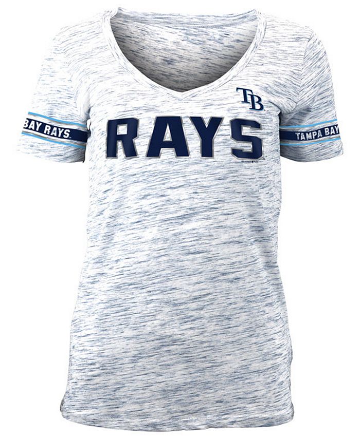 Women's Navy/Light Blue Tampa Bay Rays Raglan V-Neck T-Shirt