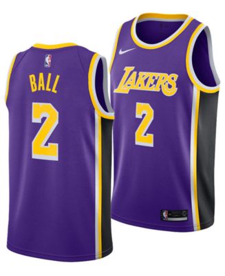 Nike Men's Lonzo Ball Los Angeles Lakers Statement Swingman Jersey - Macy's