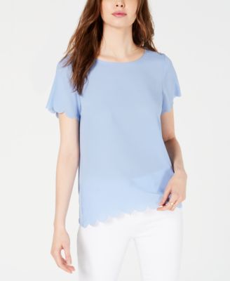 French Connection - Scalloped Crepe Top