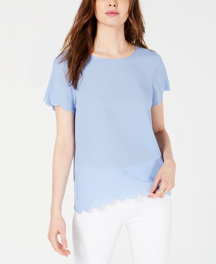 French Connection Scalloped Crepe Top & Reviews - Tops - Women - Macy's
