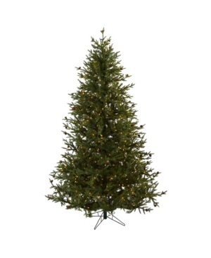 Nearly Natural 7.5' Classic Pine And Pine Cone Christmas Tree In Green