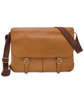 fossil buckner leather messenger bag