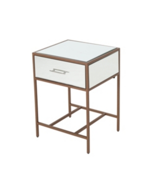 NOBLE HOUSE KIMORA MODERN IRON AND FAUX WOOD SIDE TABLE