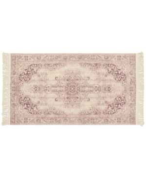 French Connection Montana Vegetable Dyed Cotton 30" X 50" Accent Rug Bedding In Blush