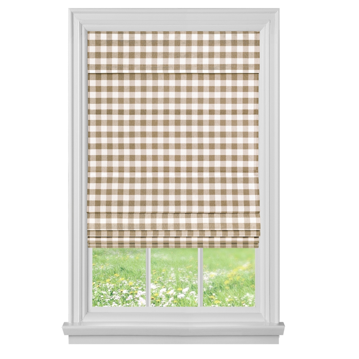 Achim Buffalo Check Cordless Roman Window Shade, 36
