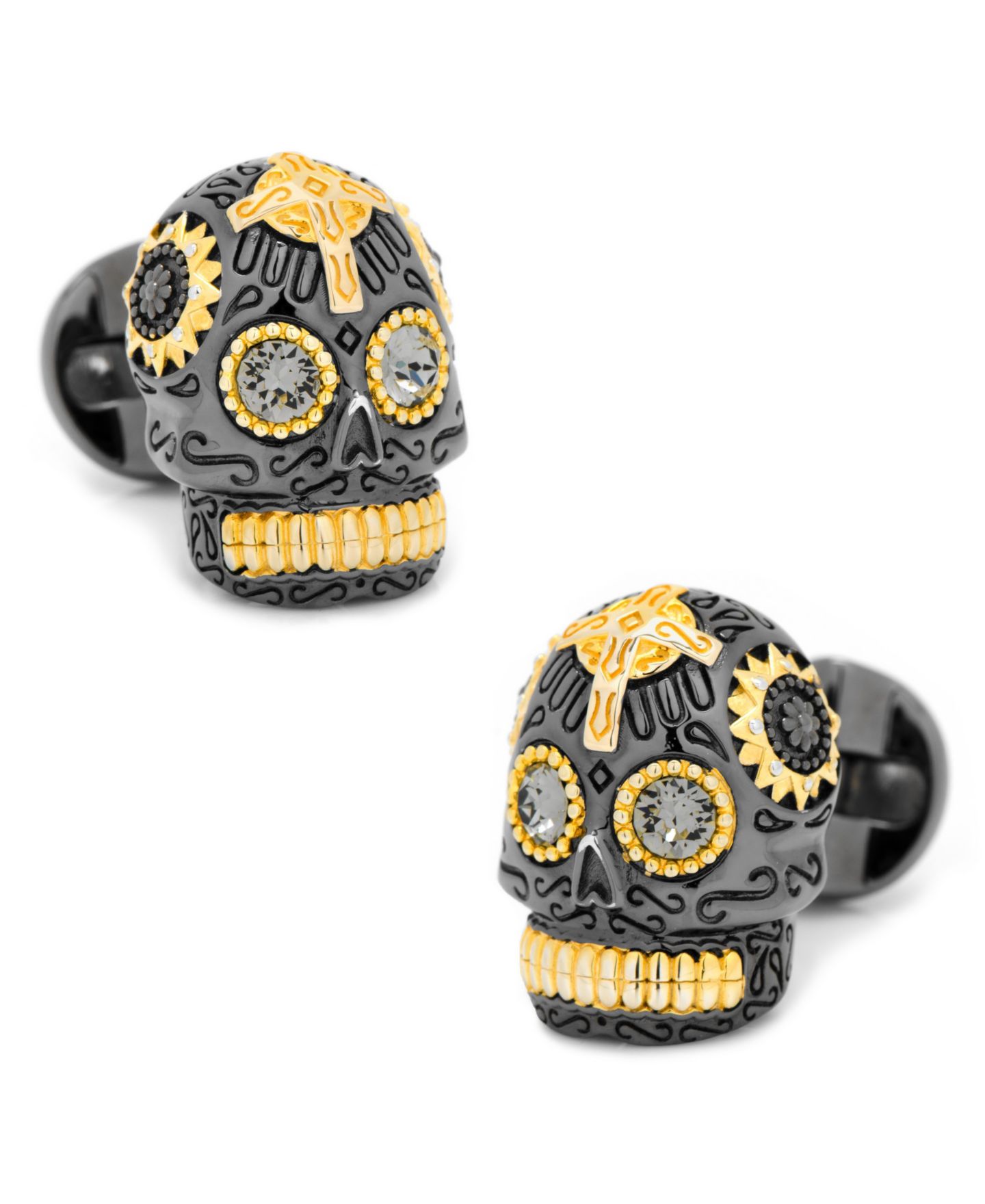 Мужские запонки Cufflinks Inc. Vermeil Day of the Dead Skull Cufflinks — фото 1