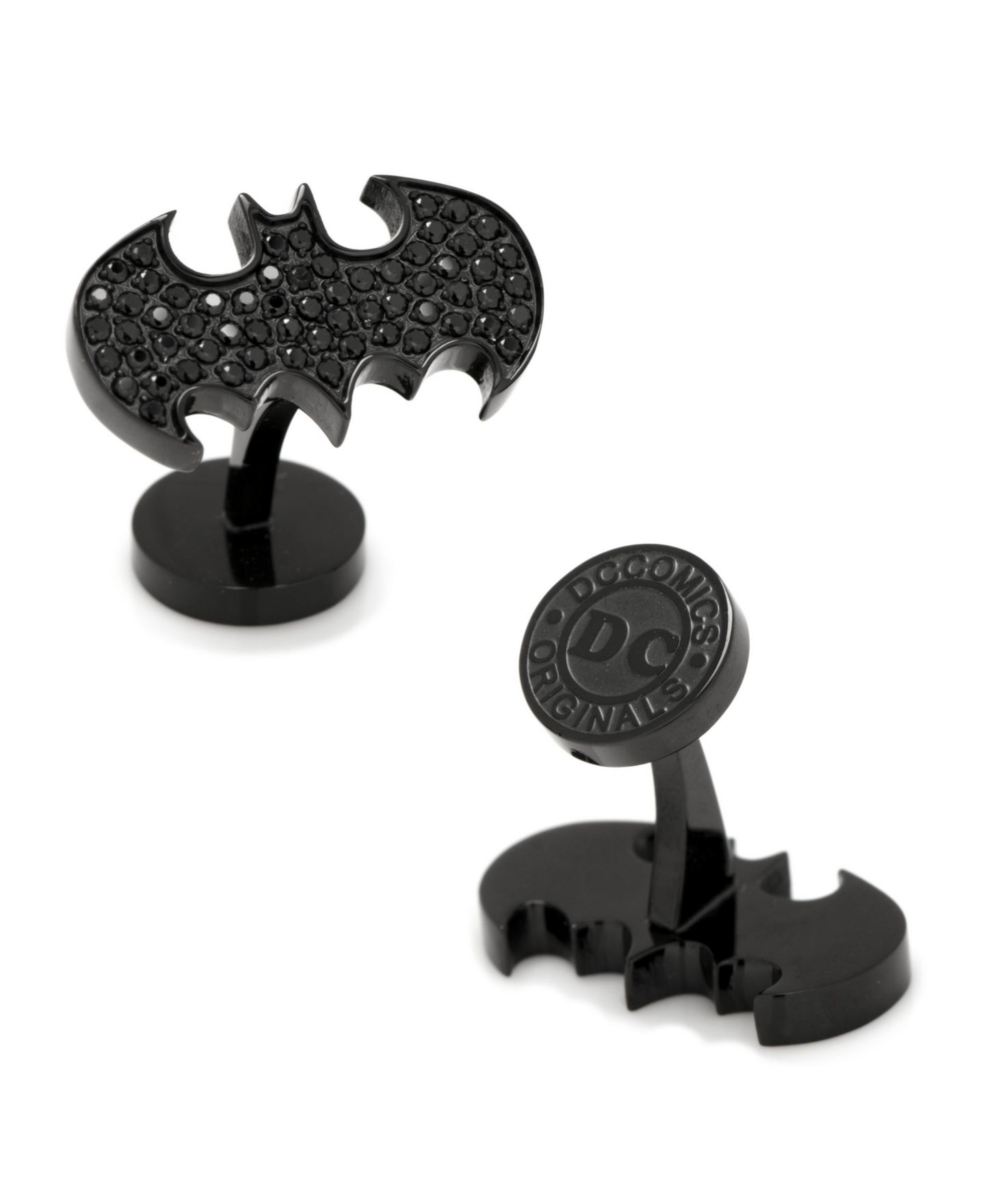Мужские запонки Cufflinks Inc. Stainless Steel Pave Crystal Batman Cufflinks — фото 1