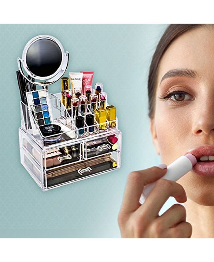 Sorbus Cosmetic Makeup and Jewelry Storage Case Display With Mirror