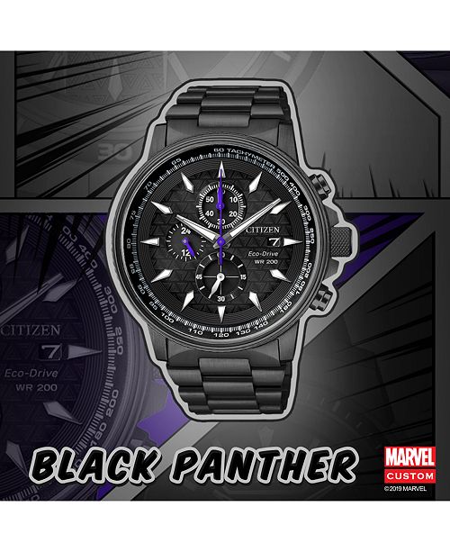 Citizen Eco Drive Men S Black Panther Chronograph Black Bracelet Watch 42mm Reviews All Fine Jewelry Jewelry Watches Macy S